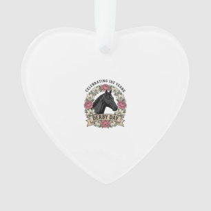 Vintage Derby Day Pferd Blumen Hemd Design Ornament