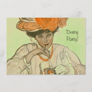 Vintage-Derby-Einladungen Rosen Hüte Pferderennen Einladung