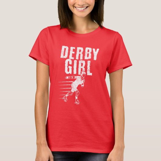 Vintage Derby Girl Roller Skating Retro T-Shirt (Vorderseite)