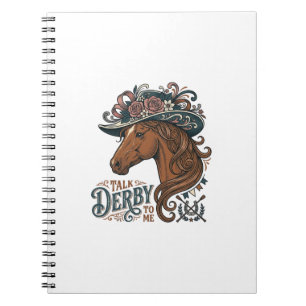 Vintage Derby Pferd Blumenhut Hemd Design_1 Notizblock
