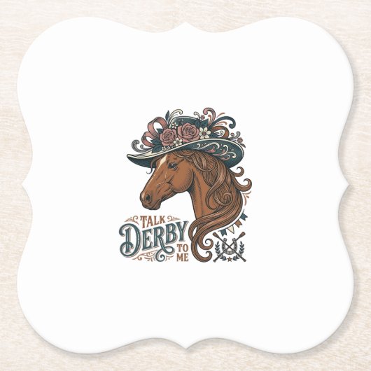 Vintage Derby Pferd Blumenhut Hemd Design_1 Untersetzer (Vorderseite)