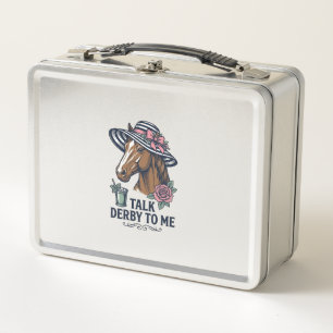 Vintage Derby Pferde Hut Rede Derby Mit Mir Design Metall Brotdose