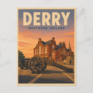 Vintage-Derry-Nordirland-Geschenke und Souvenirs Postkarte