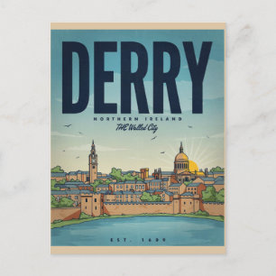 Vintage-Derry-Nordirland-Geschenke und Souvenirs Postkarte