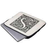 Vintage des Buchstabe-S Initialen Monogramm-des Laptopschutzhülle (Vorne Knopf)