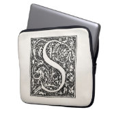 Vintage des Buchstabe-S Initialen Monogramm-des Laptopschutzhülle (Vorderseite Links)