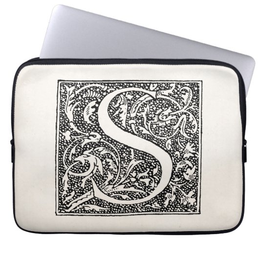 Vintage des Buchstabe-S Initialen Monogramm-des Laptopschutzhülle (Vorderseite)