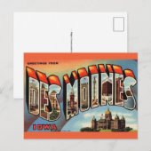 Vintage Des Moines Iowa Postcard Postkarte (Vorne/Hinten)