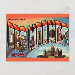 Vintage Des Moines Iowa Postcard Postkarte