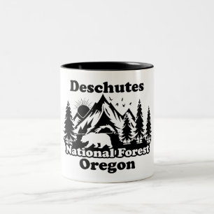 Vintage Deschutes National Forest Oregon Zweifarbige Tasse