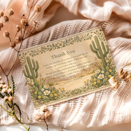 Vintage Desert Botanicals Birthday Dankeskarte