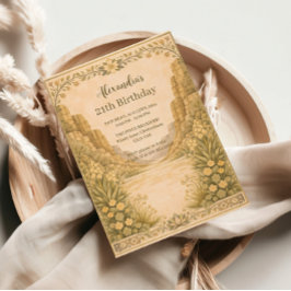 Vintage Desert Florals Birthday Einladung