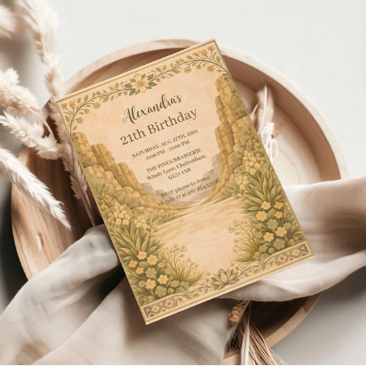 Vintage Desert Florals Birthday Einladung