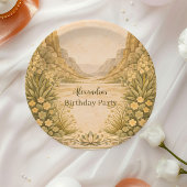 Vintage Desert Florals Birthday Pappteller