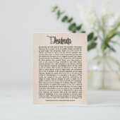 Vintage Desiderata - Postkarte (Stehend Vorderseite)