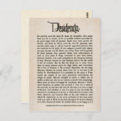 Vintage Desiderata - Postkarte (Vorne/Hinten)