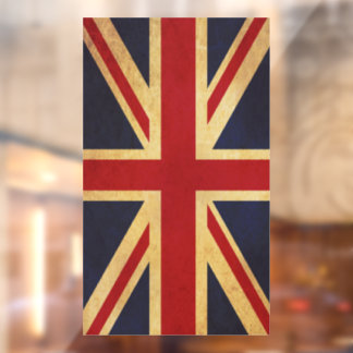 Vintage-Design der Flagge des Vereinigten Königrei Fensteraufkleber