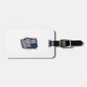 Vintage-Design mit US-Flagge auf Hemd_1 Gepäckanhänger