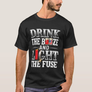 Vintage-Design-Schnaps & Feuerwerk T-Shirt