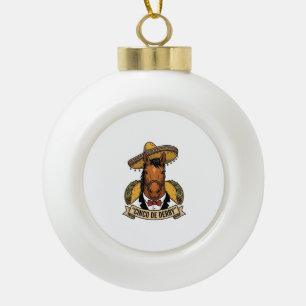 Vintage-Design von heulenden Wölfen unter Vollmond Keramik Kugel-Ornament