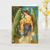 Vintage Design Weihnachtsankgel Custom Message Karte (Gelbe Blume)