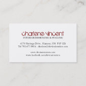 Vintage Designer-Geschäfts-Karten Visitenkarte (Rückseite)