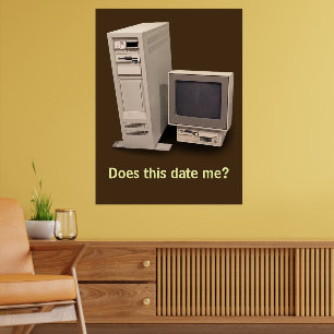 Vintage-Desktop-Computer-Datum-Poster Poster