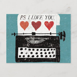 Vintage Desktop - Schreibmaschine Postkarte