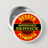 Vintage DeSoto-Service-Schild Button (Vorne & Hinten)