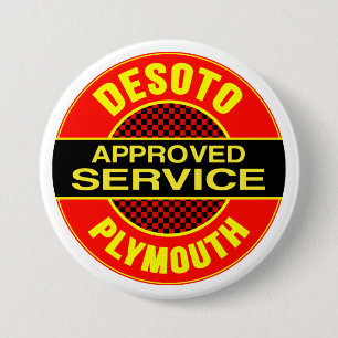 Vintage DeSoto-Service-Schild Button