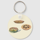 Vintage Desserts, Erntedank Pies, Pecan Pumpkin Schlüsselanhänger (Rückseite)