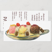 Vintage Desserts, Kirschen aus Bananengeflecht Einladung (Vorne/Hinten)