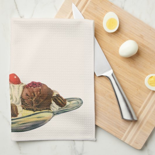 Vintage Desserts, Kirschen aus Bananengeflecht Geschirrtuch (Viertel Falte)