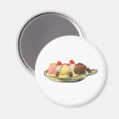 Vintage Desserts, Kirschen aus Bananengeflecht Magnet (Vorderseite/Rückseite)