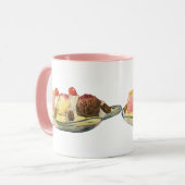 Vintage Desserts, Kirschen aus Bananengeflecht Tasse (Vorderseite Links)