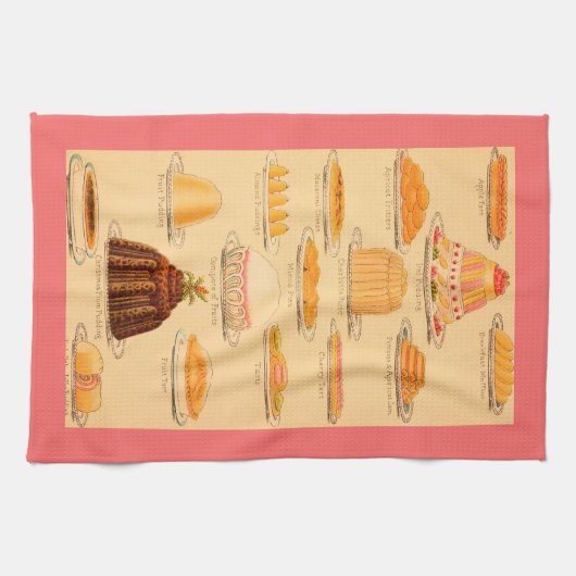 Vintage Desserts Küchentücher (Horizontal)