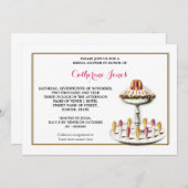 Vintage Desserts mit Tee Einladung (Vorne/Hinten)