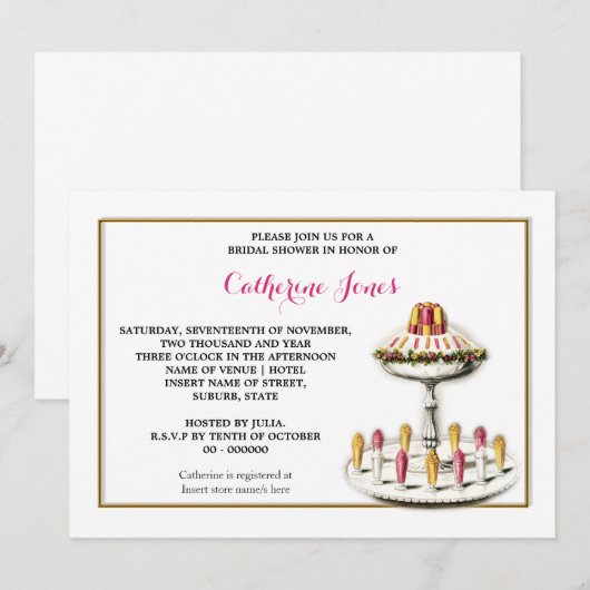 Vintage Desserts mit Tee Einladung (Vorne/Hinten)