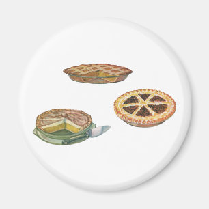 Vintage-Desserts, Thanksgiving-Pies, Pekannuss-Kür Magnet