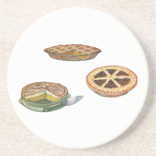 Vintage-Desserts, Thanksgiving-Pies, Pekannuss-Kür Sandstein Untersetzer
