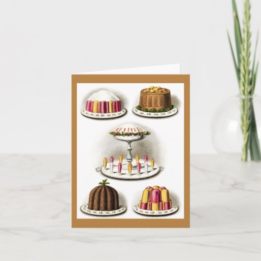 Vintage Desserts und Gerahmte Backwaren Karte (Vorderseite)