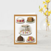 Vintage Desserts und Gerahmte Backwaren Karte (Gelbe Blume)