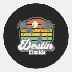 Vintage Destin Florida Strand Surfen Retro 70er Ja Runder Aufkleber