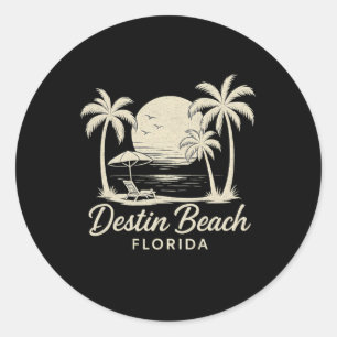 Vintage Destin Strand Florida Fl Retro Strand Sonn Runder Aufkleber