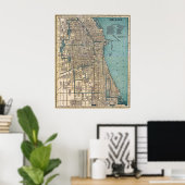 Vintage Detailed Chicago Map Poster 1893 (Heimbüro)