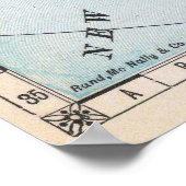 Vintage Detailed New York Map Poster 1889 (Ecke)