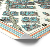 Vintage Detailed New York Map Poster 1989 (Ecke)