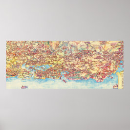 Vintage Detailed Pictorial California Map Poster