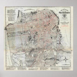 Vintage Detailed San Francisco Map 1915 Poster