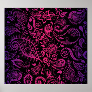 Vintage detaillierte Blume Nahtlose Illustration Poster